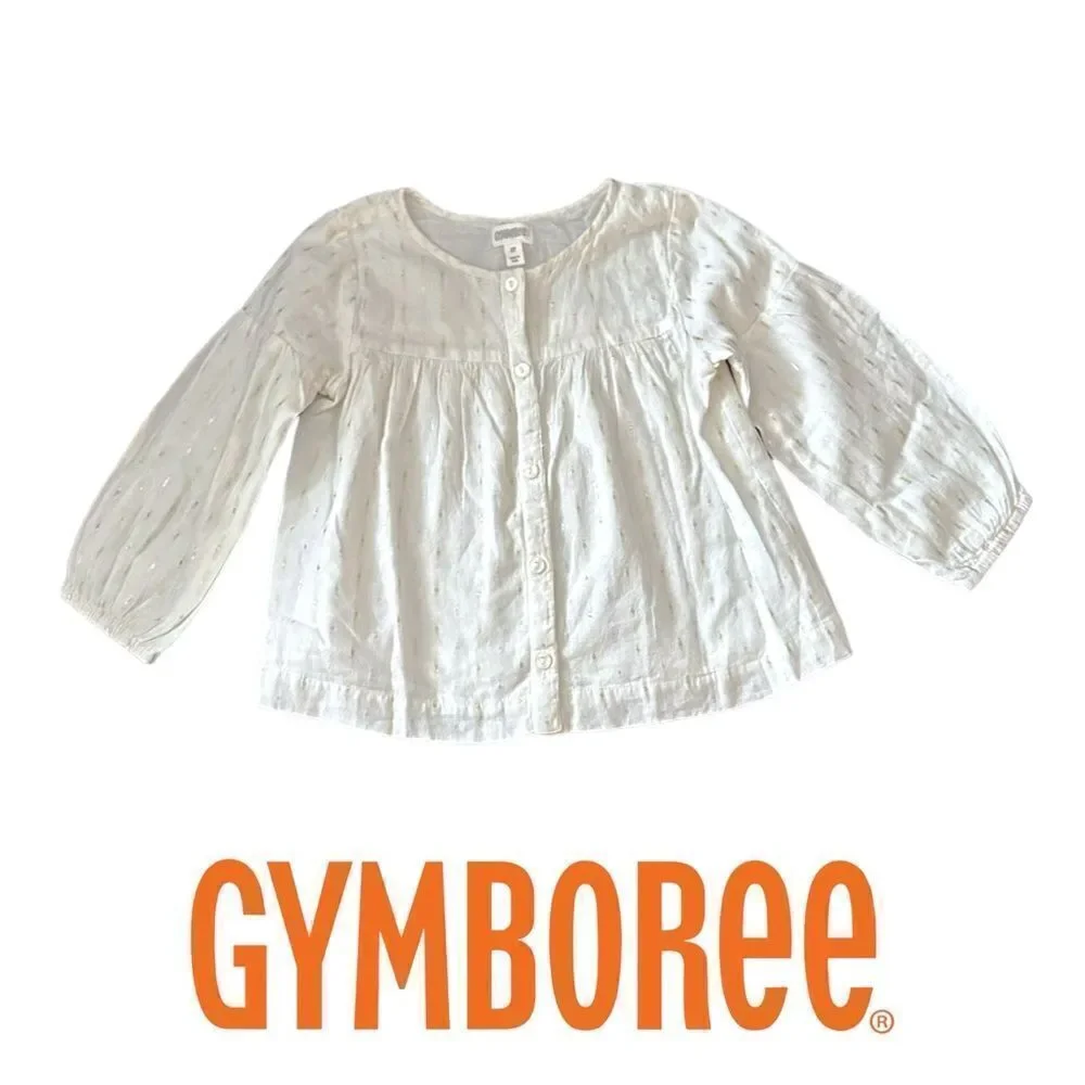 GYMBOREE | Ecru | METALLIC THREADS BLOUSE
